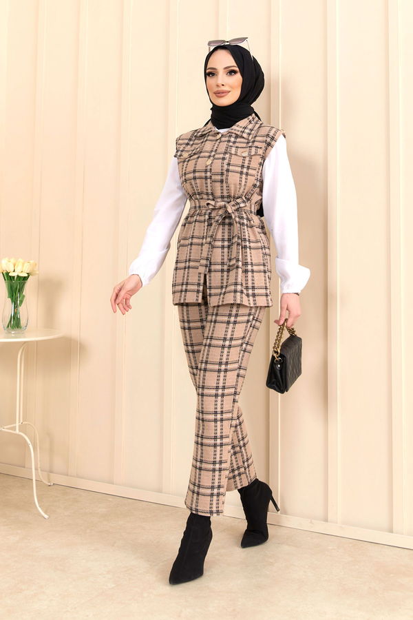 Yelek Pantolon Bej - 11359