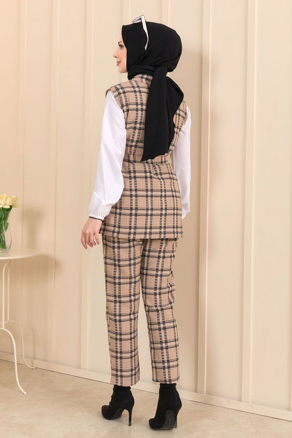 Yelek Pantolon Bej - 11359
