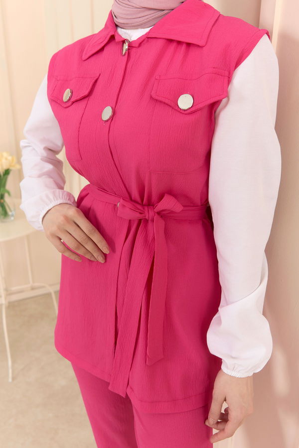 Yelek+Pantolon Fuşya - 11449 FUŞYA