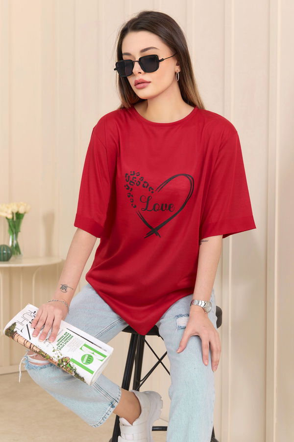 T-Shirt Kırmızı - 22249
