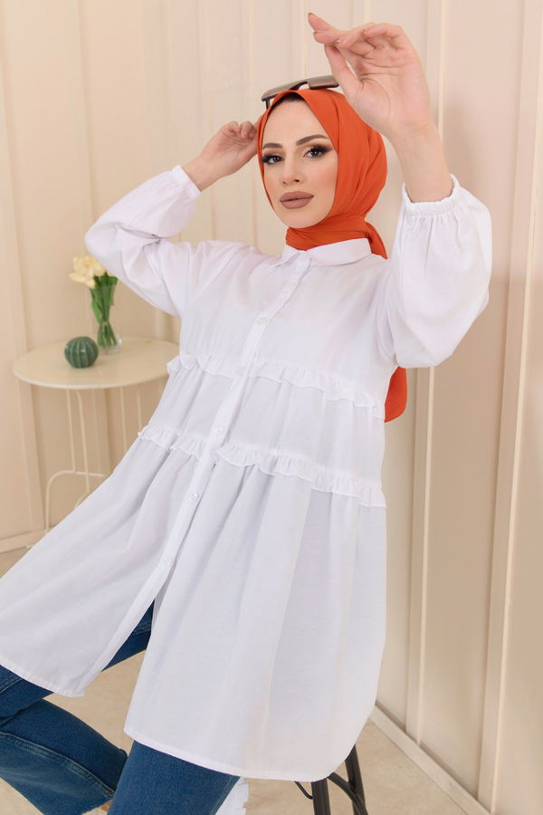 Gömlek Tunik Beyaz - 22231