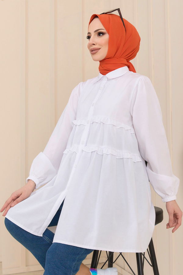 Gömlek Tunik Beyaz - 22231
