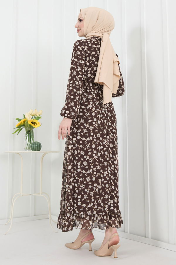 Elbise Kahverengi - 22322 KAHVERENGİ
