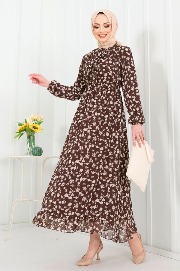 Elbise Kahverengi - 22322 KAHVERENGİ