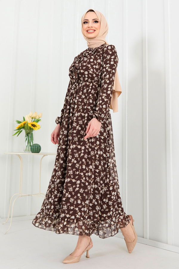 Elbise Kahverengi - 22322 KAHVERENGİ