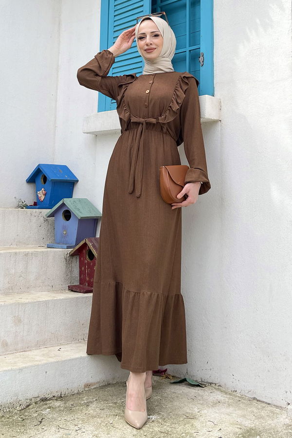 Elbise Kahverengi - 11439 KAHVERENGİ