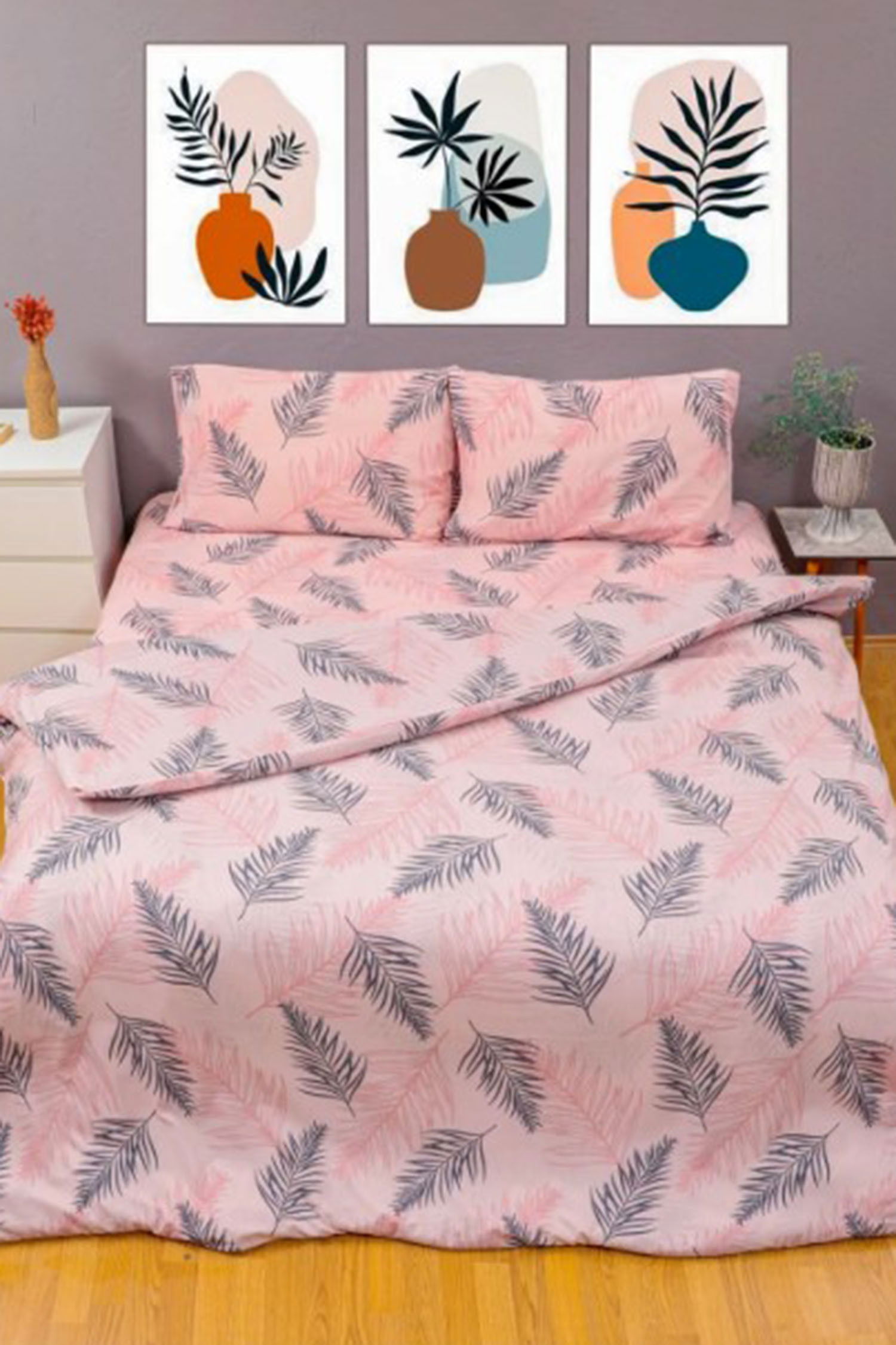 Pembe Cift Kişilik Nevresim Seti  - 60021