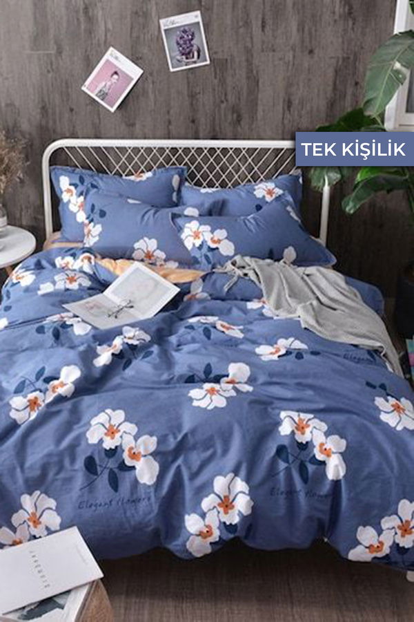 Mavi Tek Kişilik Nevresim Seti  - 22015 MAVİ