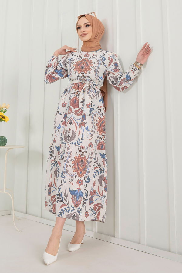 Elbise Kahverengi - 22358 KAHVERENGİ