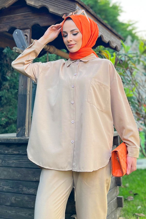 Tunik+Pantolon Bej - 11508