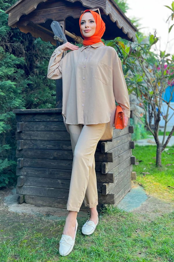 Tunik+Pantolon Bej - 11508