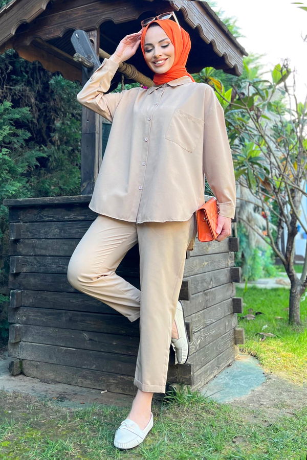 Tunik+Pantolon Bej - 11508