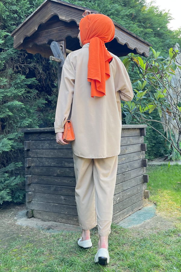 Tunik+Pantolon Bej - 11508