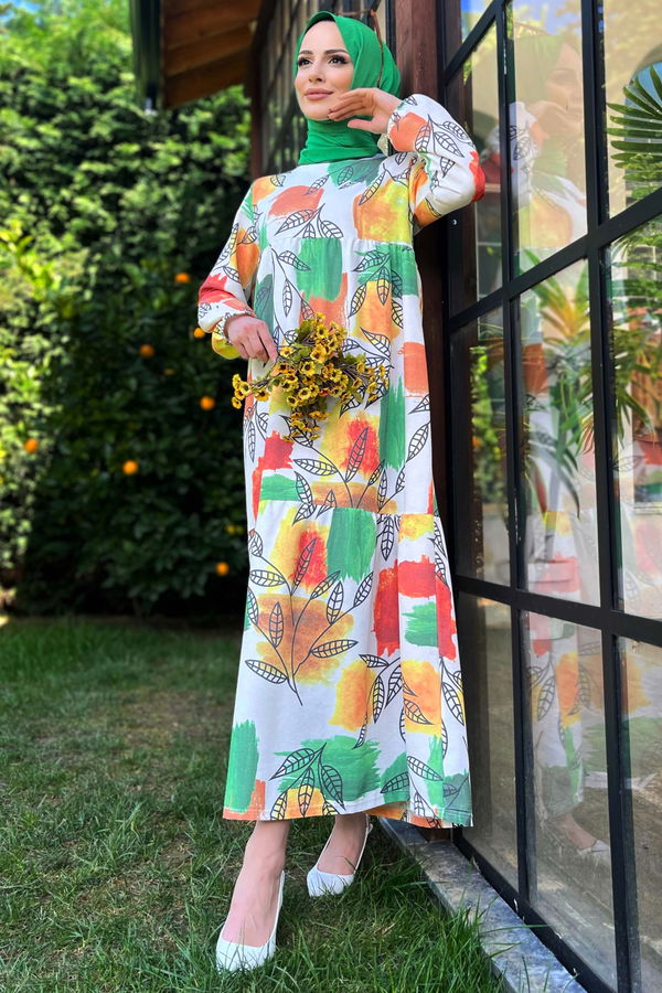 Keten Elbise Sarı - 11478 Sarı