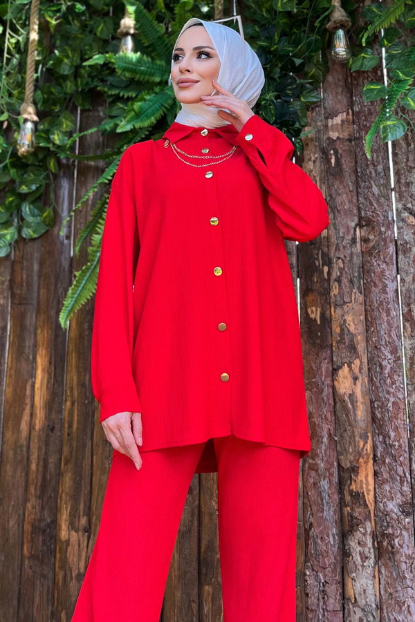 Tunik+Pantolon Kırmızı - 11526