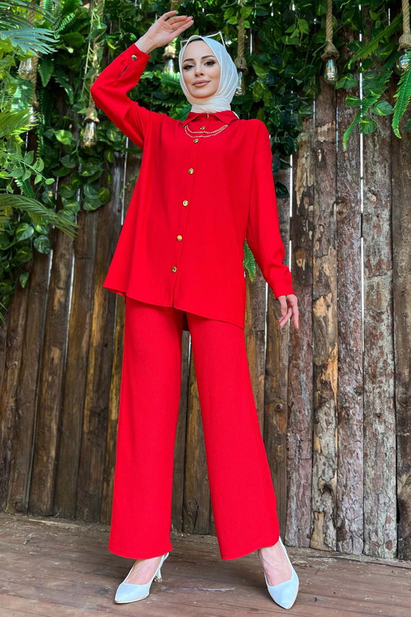 Tunik+Pantolon Kırmızı - 11526