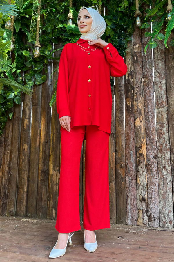 Tunik+Pantolon Kırmızı - 11526