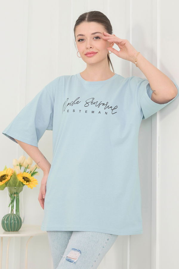 T-Shirt Mavi - 22474 MAVİ