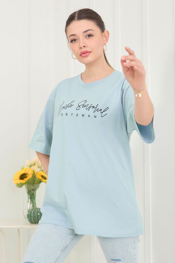 T-Shirt Mavi - 22474 MAVİ