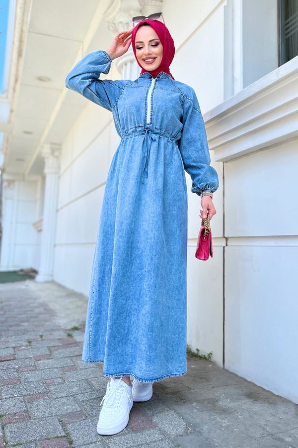 Kot Elbise Mavi - 22461