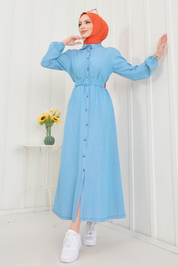 Kot Elbise Mavi - 22464