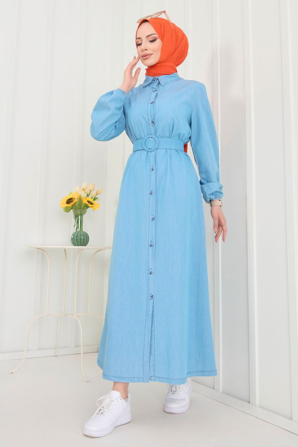 Kot Elbise Mavi - 22464