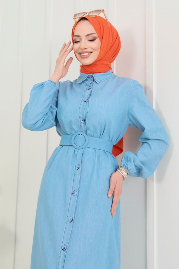 Kot Elbise Mavi - 22464