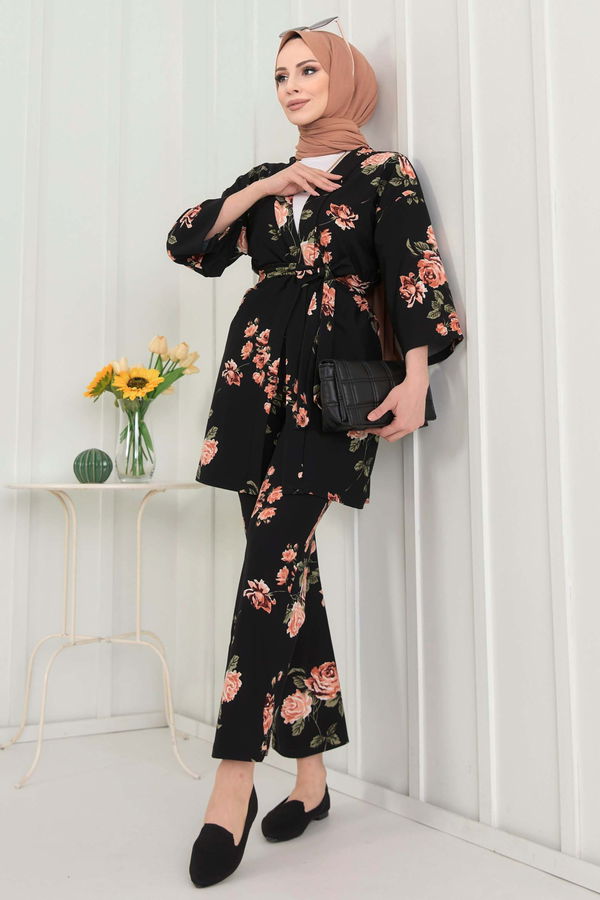 Kimono+Pantolon Pembe - 22456 PEMBE