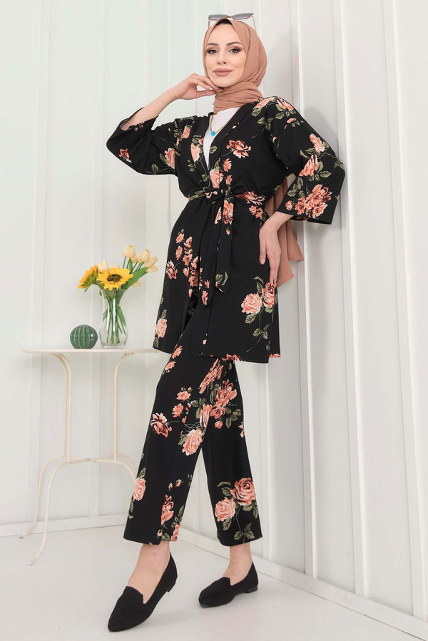 Kimono+Pantolon Pembe - 22456 PEMBE