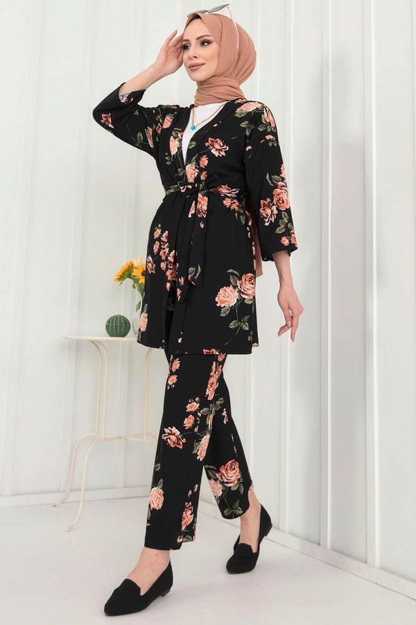Kimono+Pantolon Pembe - 22456 PEMBE