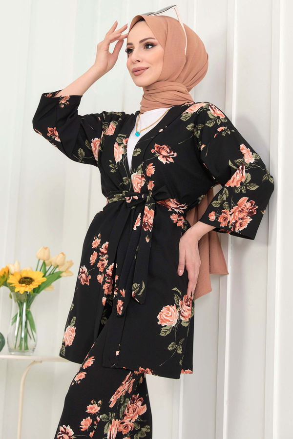 Kimono+Pantolon Pembe - 22456 PEMBE