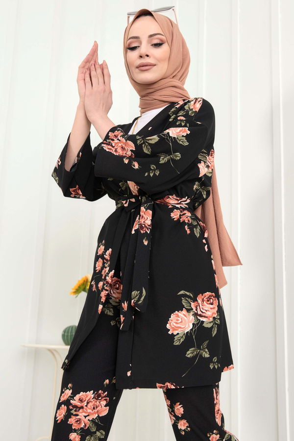 Kimono+Pantolon Pembe - 22456 PEMBE