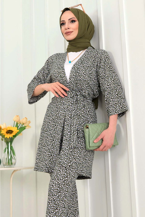 kimono+Pantolon Haki - 22455 HAKİ