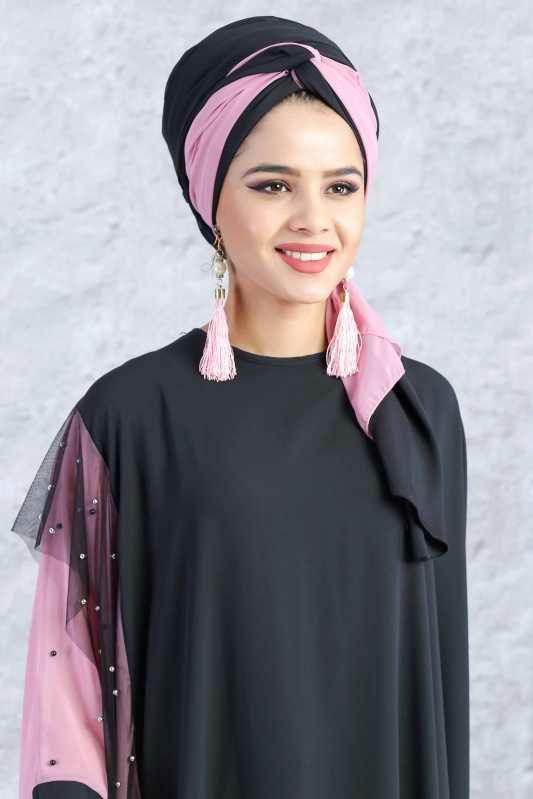 Yarasa Elbise - Siyah Gülkurusu 02 0777 Siyah - 777 SİYAH