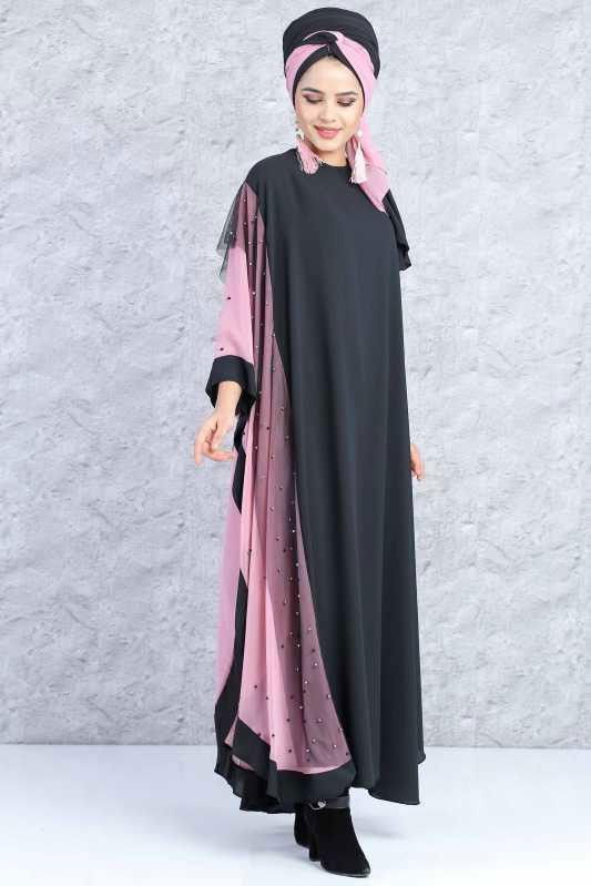 Yarasa Elbise - Siyah Gülkurusu 02 0777 Siyah - 777 SİYAH