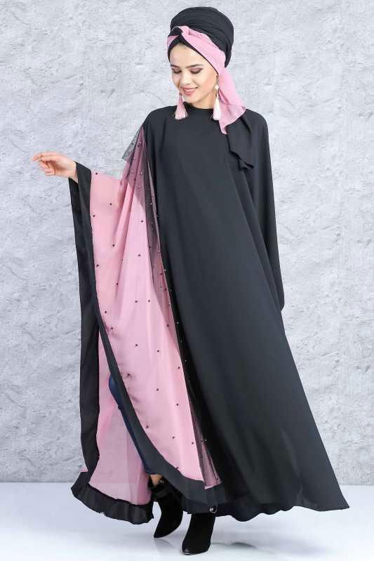 Yarasa Elbise - Siyah Gülkurusu 02 0777 Siyah - 777 SİYAH