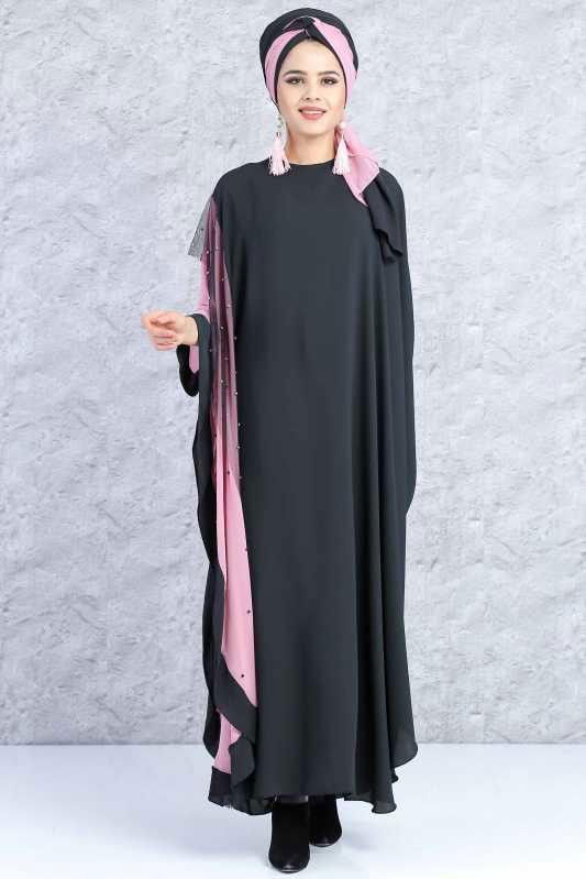 Yarasa Elbise - Siyah Gülkurusu 02 0777 Siyah - 777 SİYAH