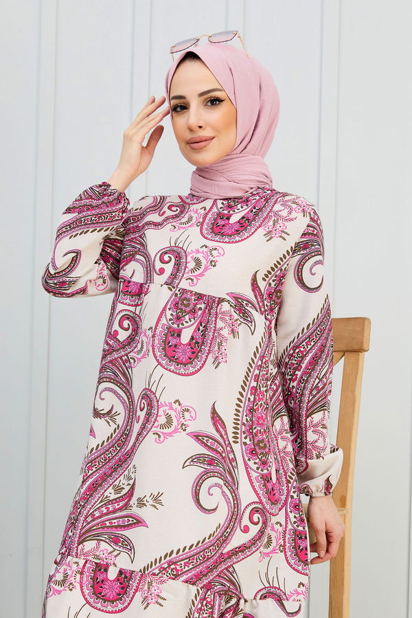 Elbise Fuşya - 10385