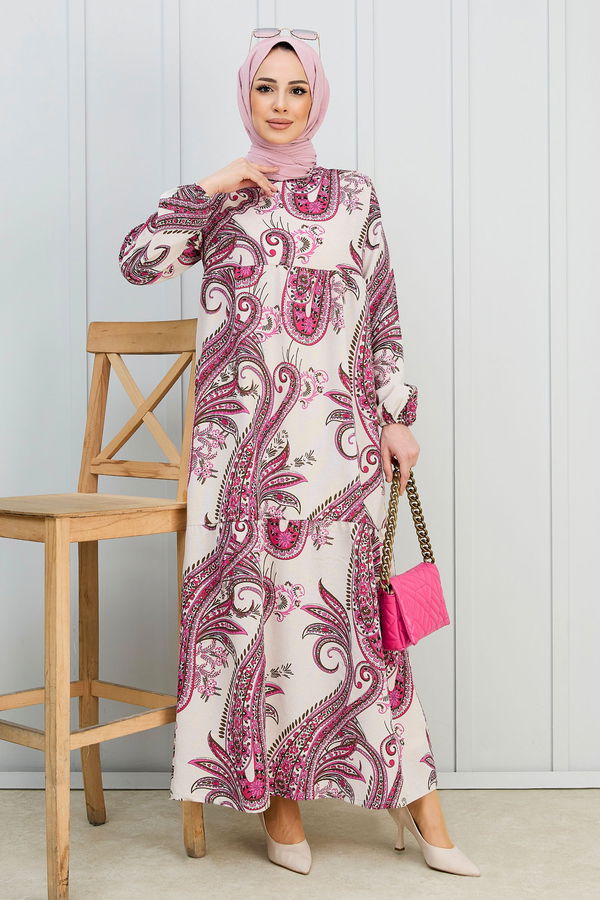 Elbise Fuşya - 10385