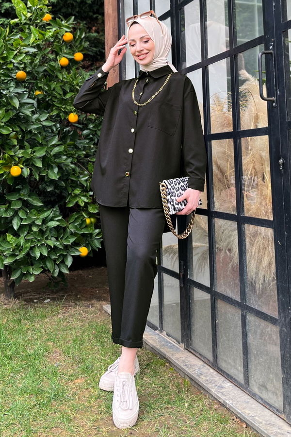 Tunik+Pantolon Siyah - 11496