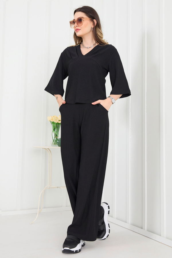 Bluz+Pantolon Siyah - 22339 SİYAH