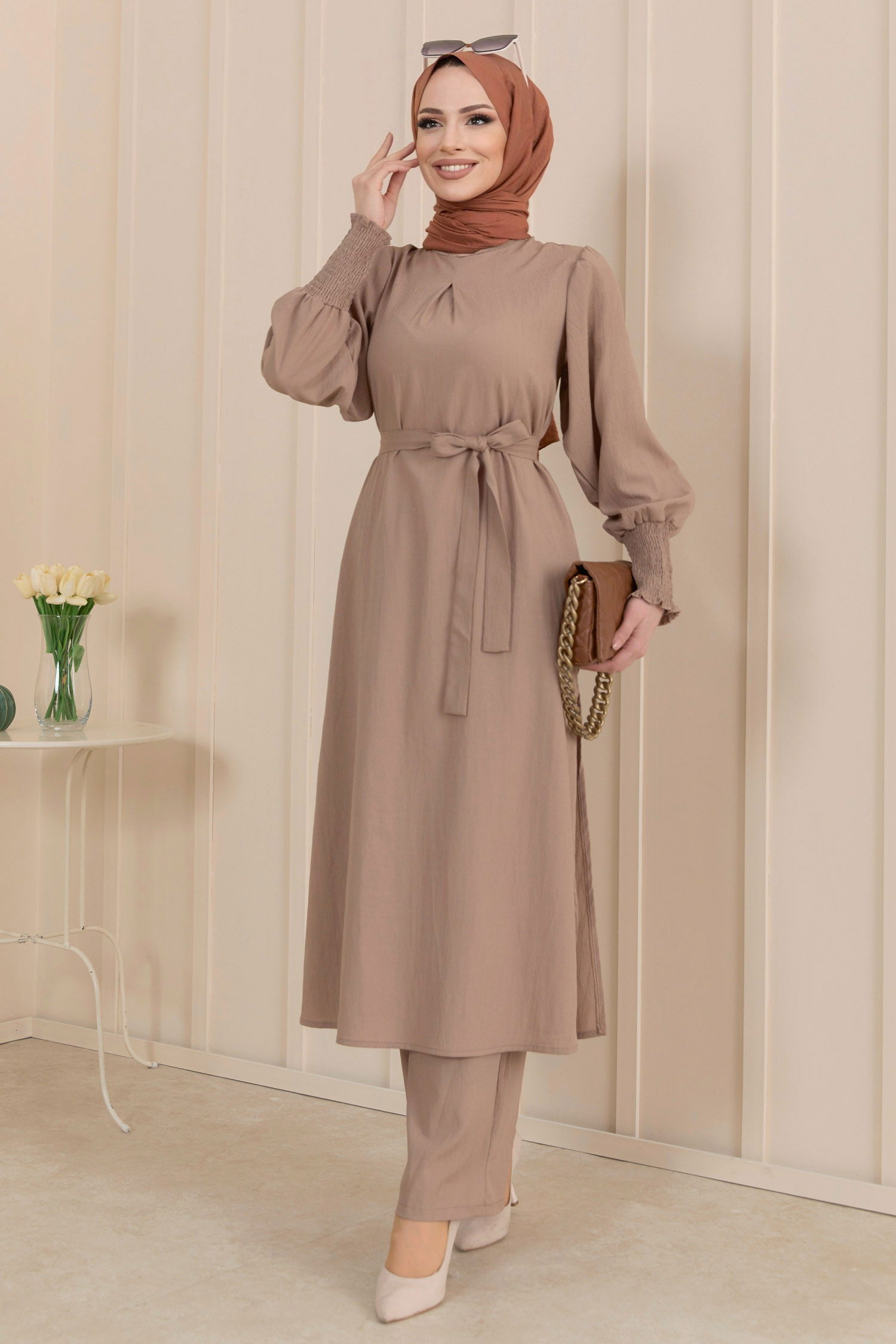 Tunık Pantolon Bej - 3678