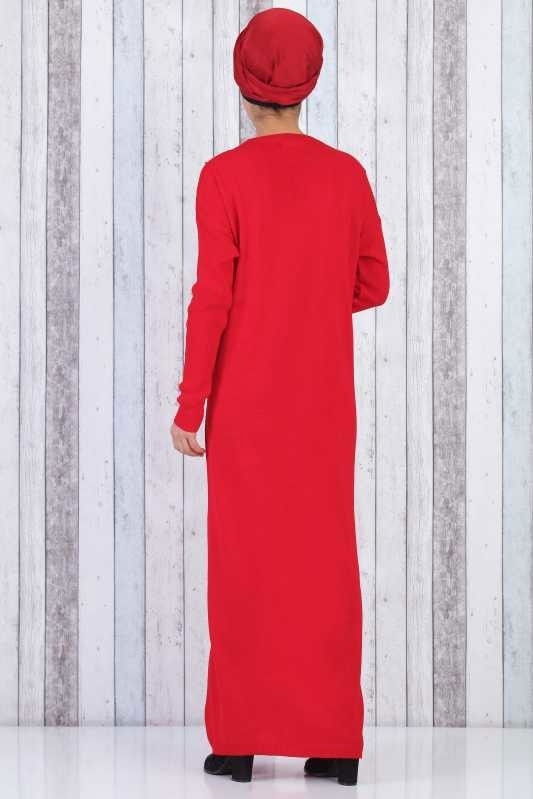 Triko Elbise Kırmızı Kırmızı - 6461 Kırmızı