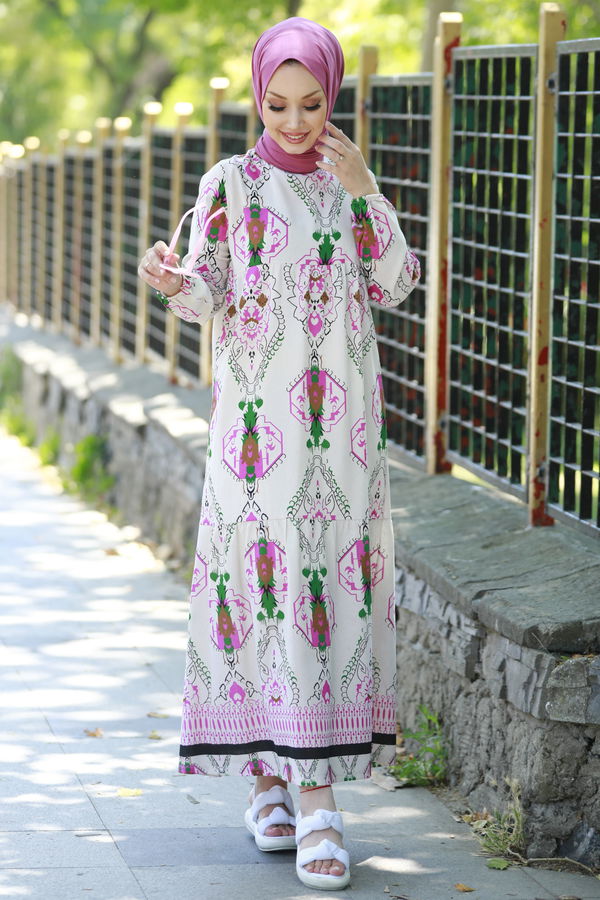 Elbise Fuşya - 10369