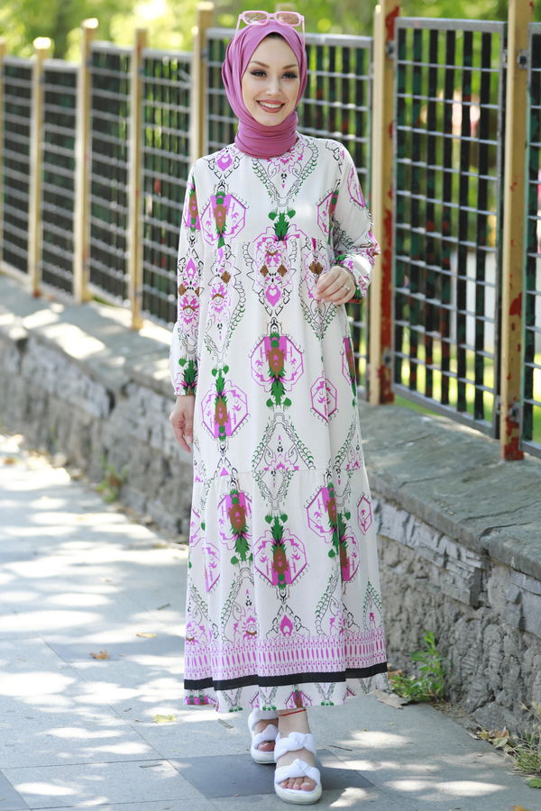 Elbise Fuşya - 10369