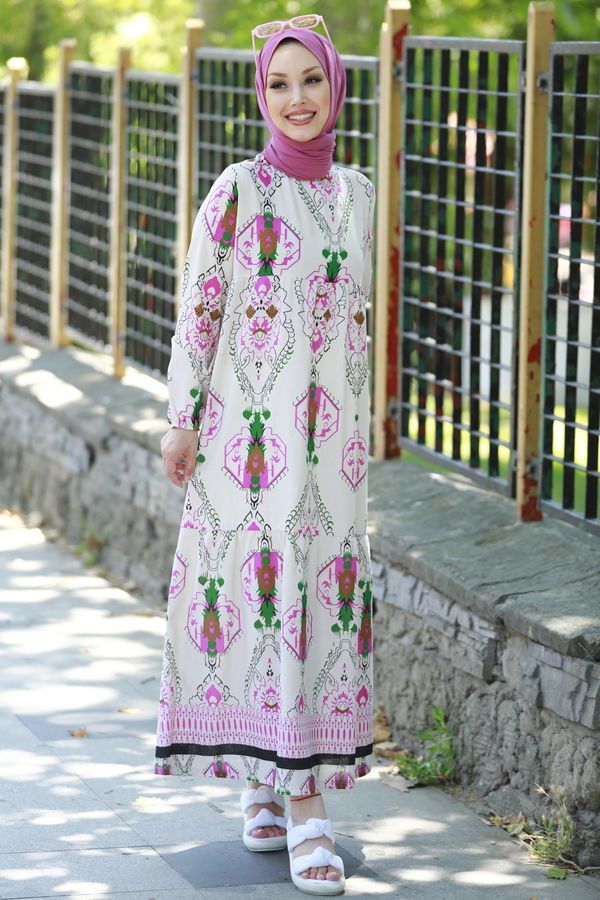 Elbise Fuşya - 10369
