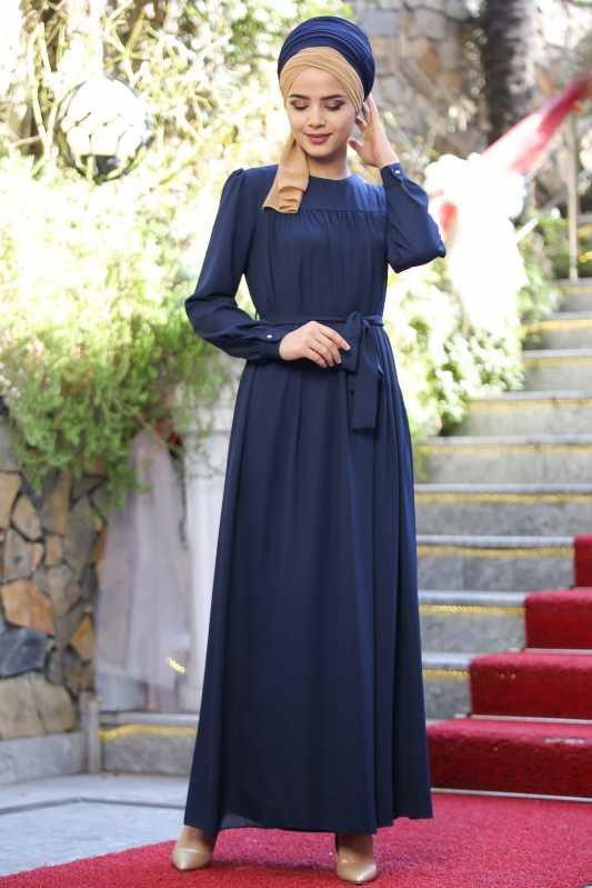 Elbise Siyah Lacivert - 1063