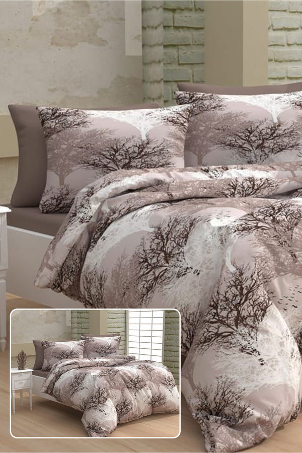 Kahverengi Cıft Kısılık Nevresım Setı  - 20763 KAHVERENGİ