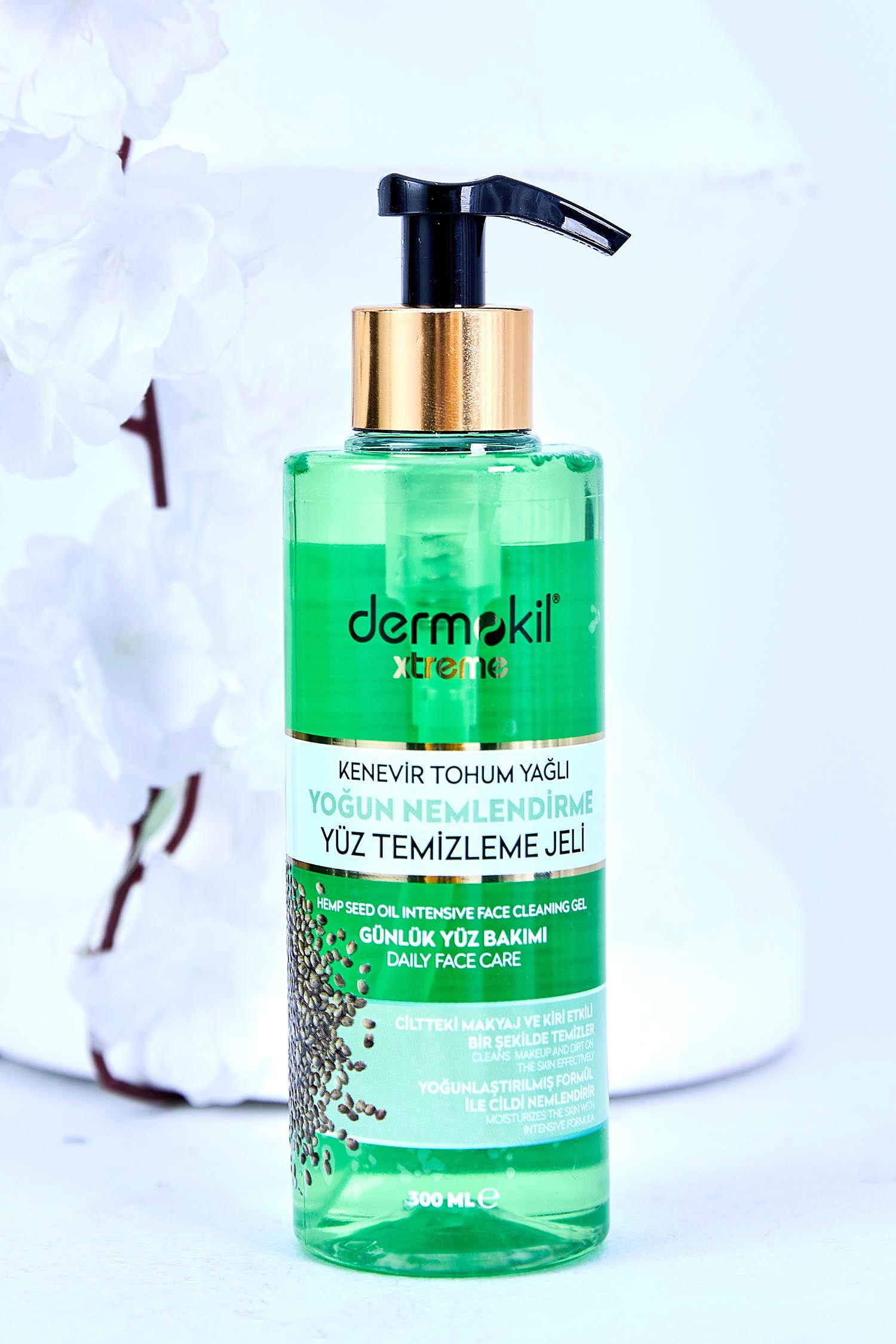 çok Renkli DERMOKİL 300 ML YUZ TEMIZLEME JELI KENEVIR TOHUMU YAGLI - 21794