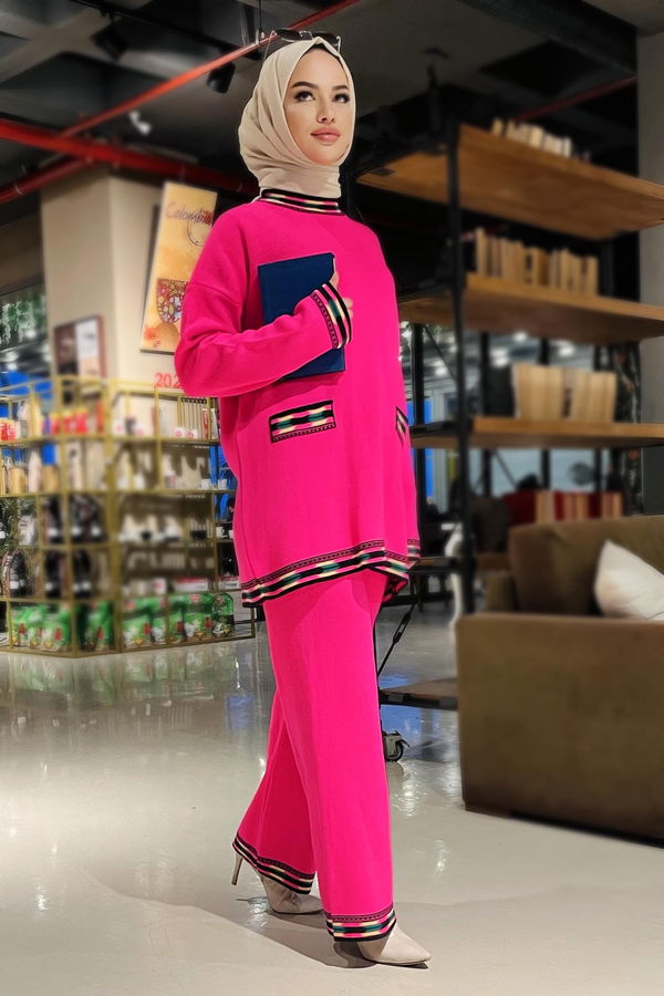 Triko Tunik Pantolon Fuşya - 21802